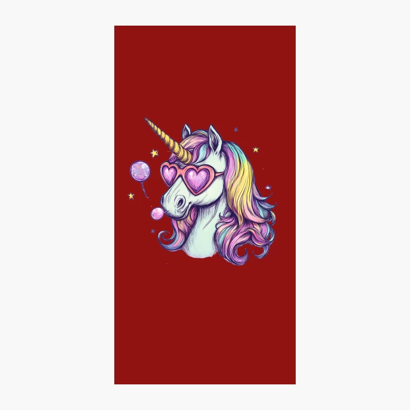 Magical Rainbow-Haired Unicorn with Heart Sunglasses iPhone Case