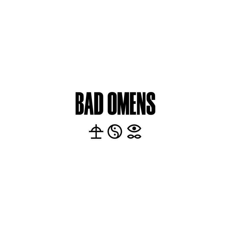 Bad Omens Band Logo with Mystical Symbols in Black and White iPhone Case