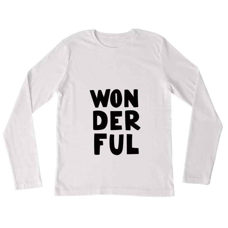 Design typographique 'Wonderful' noir Femme Manches Longues T-Shirt