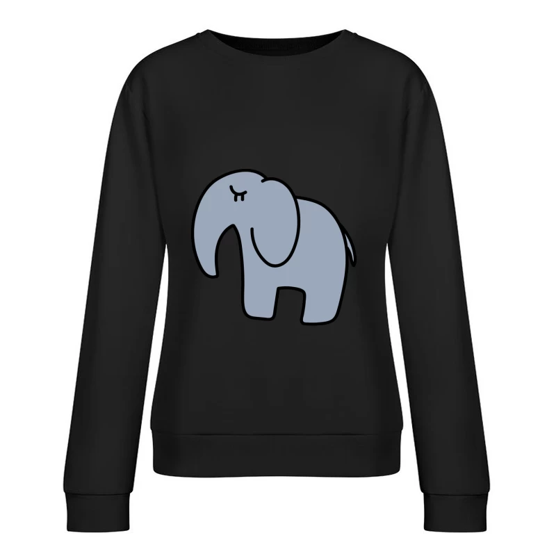 Éléphant dessiné, minimaliste, illustration simple Femme Sweat-shirt à enfiler