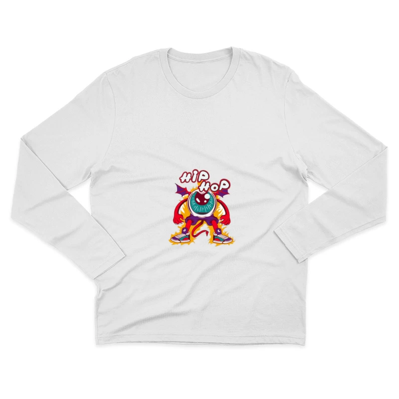 Hip-Hop Auge mit Flammen Herren Langarm T-Shirt