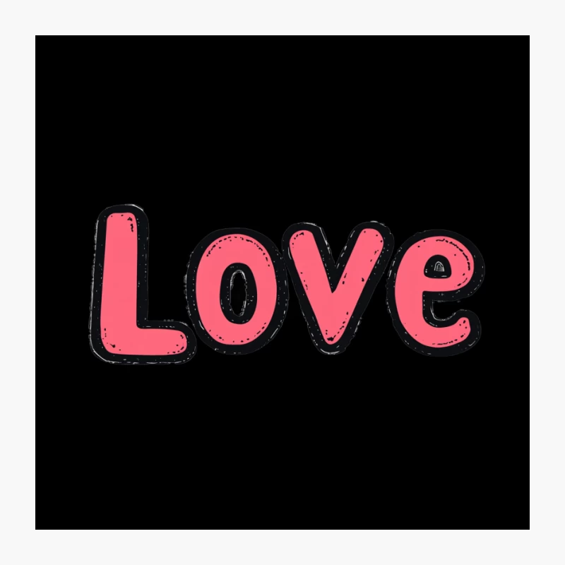 Pink Love Typography for Valentine's Romance Pin