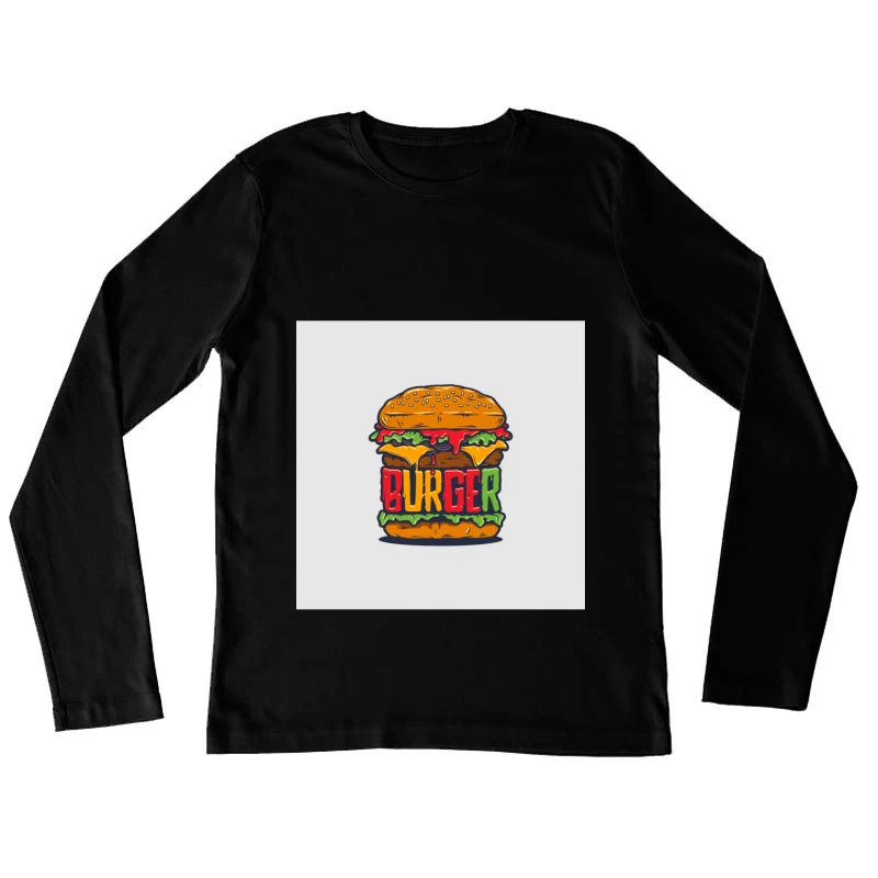 Illustration de burger coloré Femme Manches Longues T-Shirt