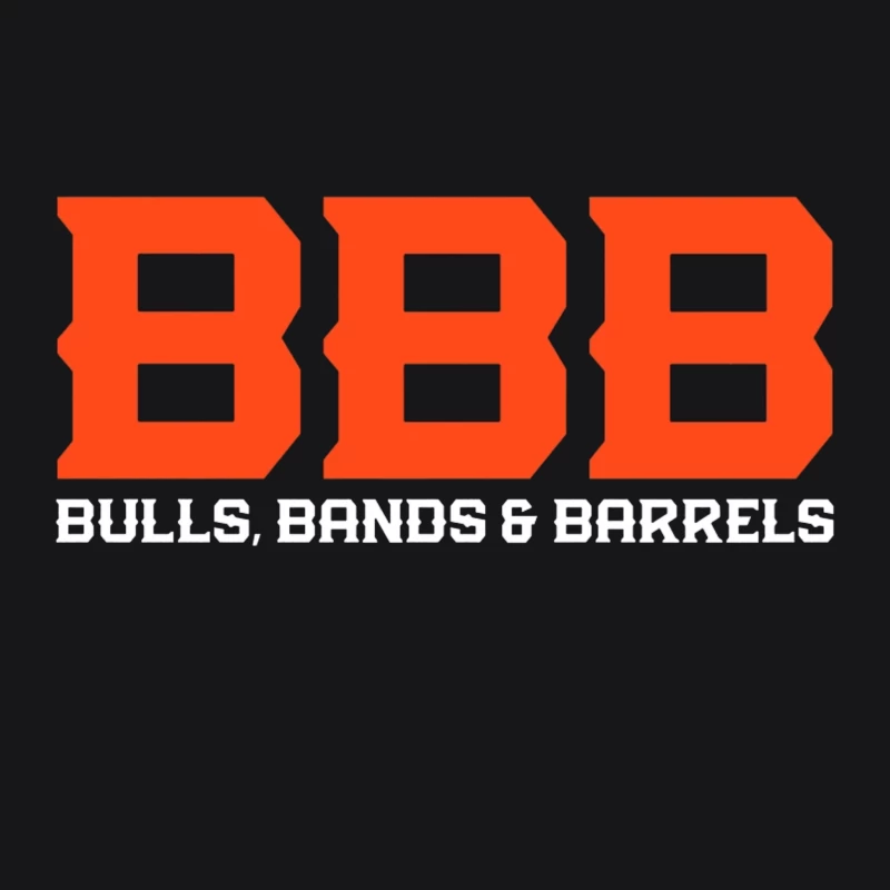 Orange BBB (Bulls Bands & Barrels) Western Event Logo Design Male Pullover Hoodie