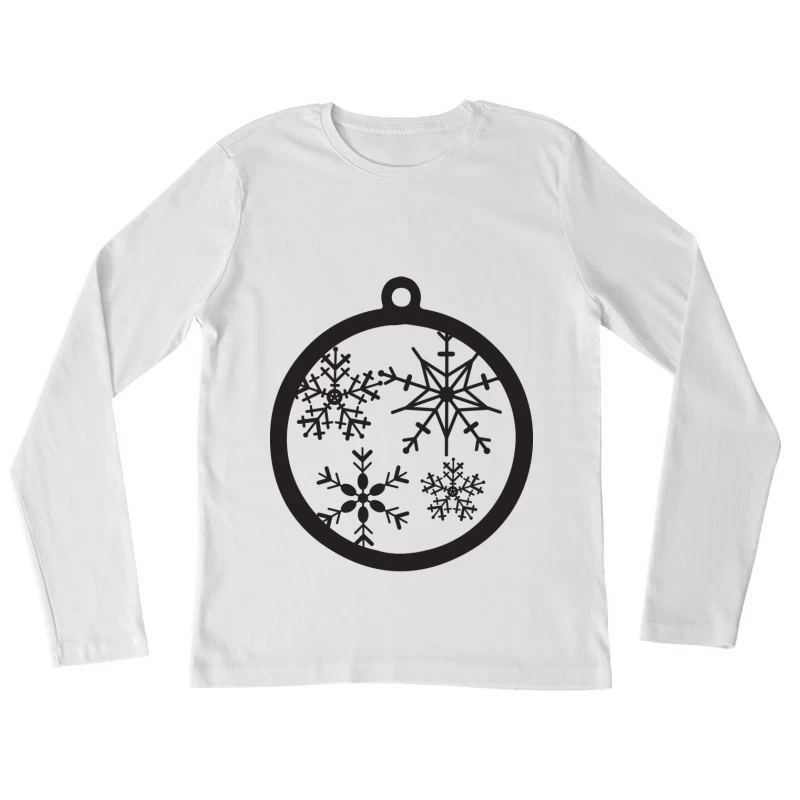 Décoration de Noël avec Flocons de Neige Femme Manches Longues T-Shirt