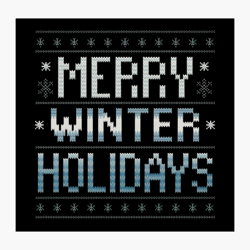 Festive Knit Pattern Winter Holiday Greeting Throw Pillow