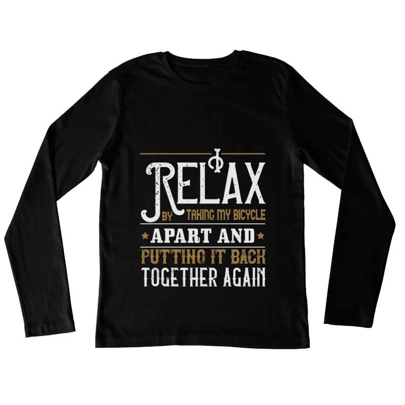 Détente et Vélo: Assemblage Créatif Femme Manches Longues T-Shirt