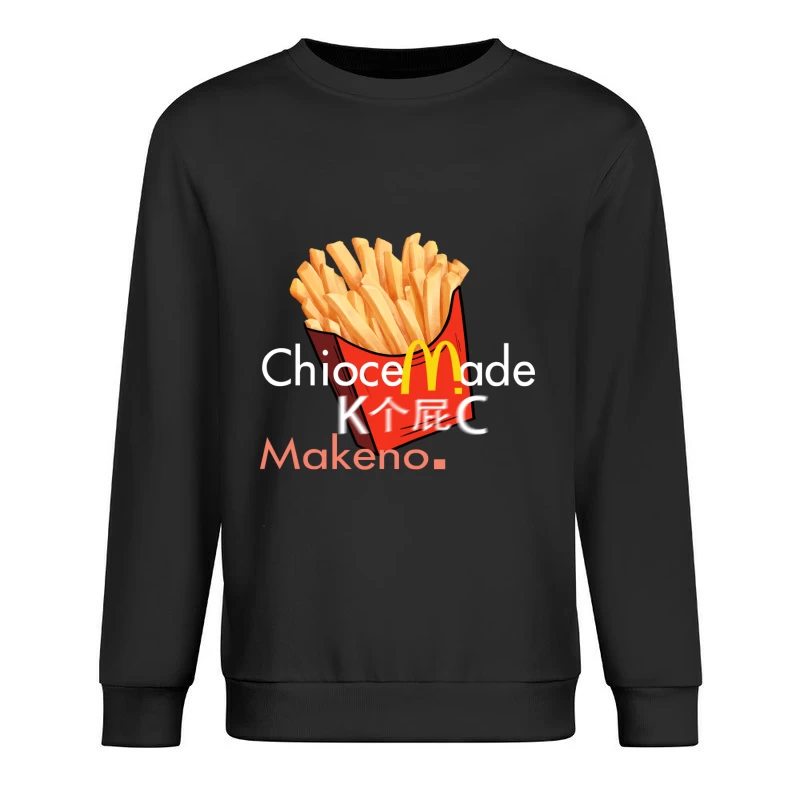 Pommes-Design mit Wortspiel Herren Pullover Sweatshirt