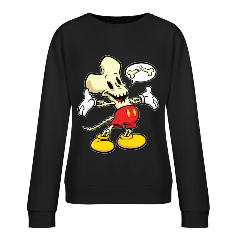 Cartoon Skeleton Character Female Pullover Sweatshirt