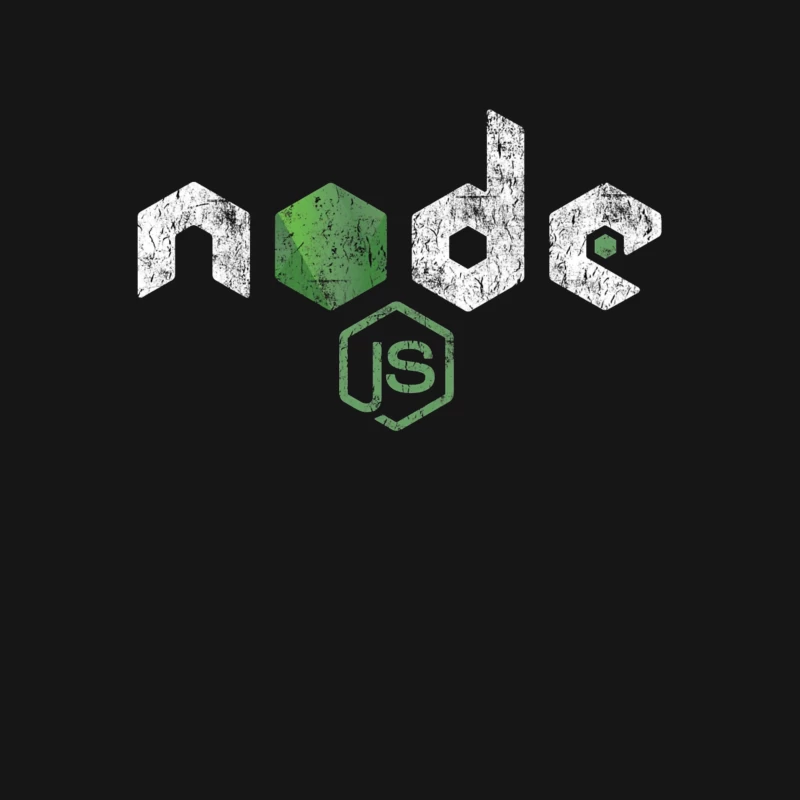 Node.js Programming Technology Logo with Distressed Effect Male T-Shirt