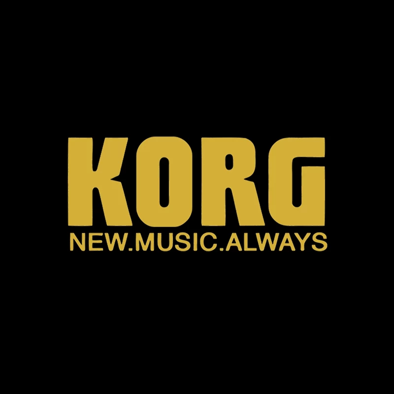 Korg Music Equipment Brand Logo in Yellow Desk Mat