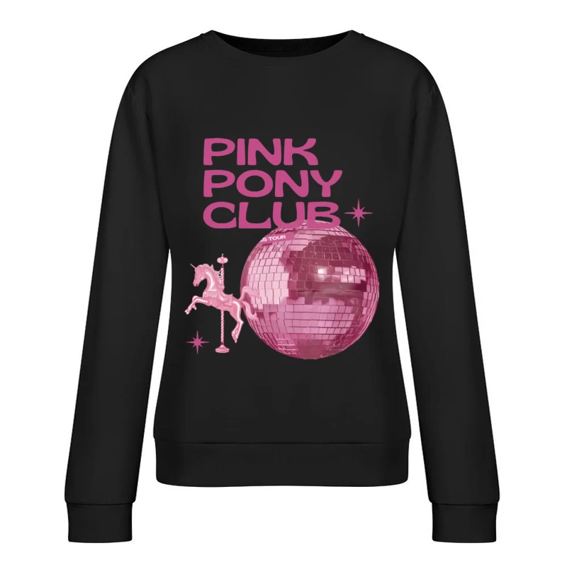 Retro Pink Pony Club Design Damen Pullover Sweatshirt