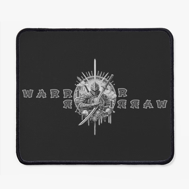 Medieval Knight Warrior Mirror Emblem Design Mouse Pad