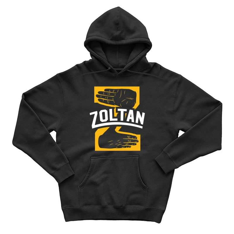 Zoltan Mystical Hand Reading Logo Design in Yellow and White Male Pullover Hoodie