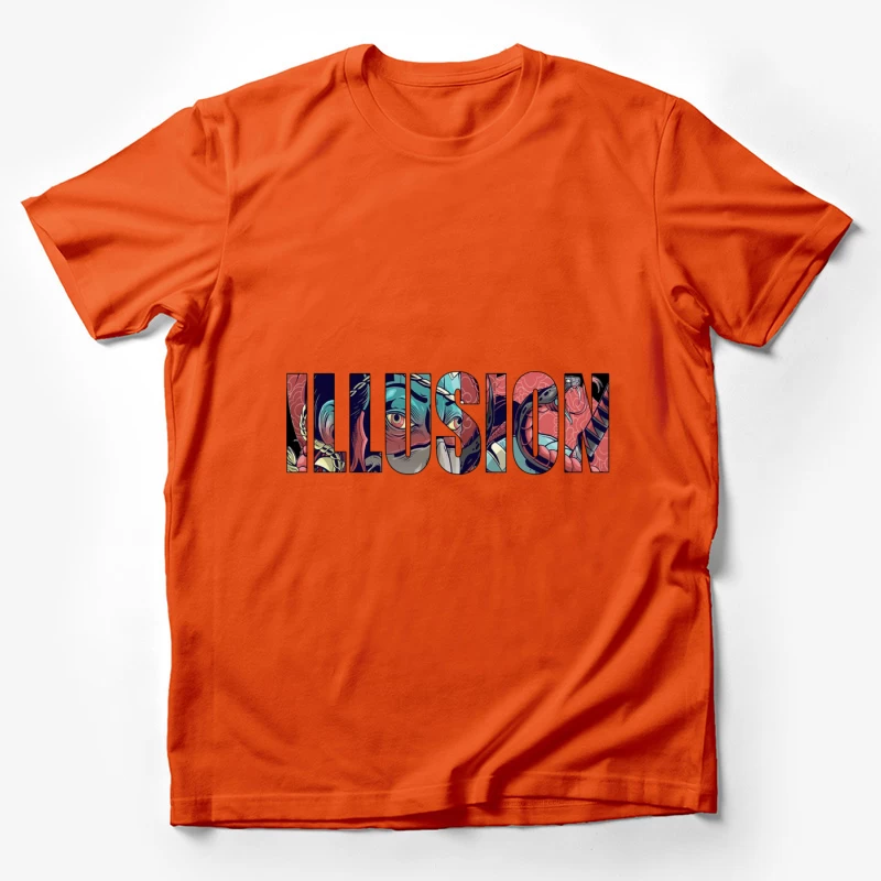 Colorful Artistic Illusion Design Male T-Shirt