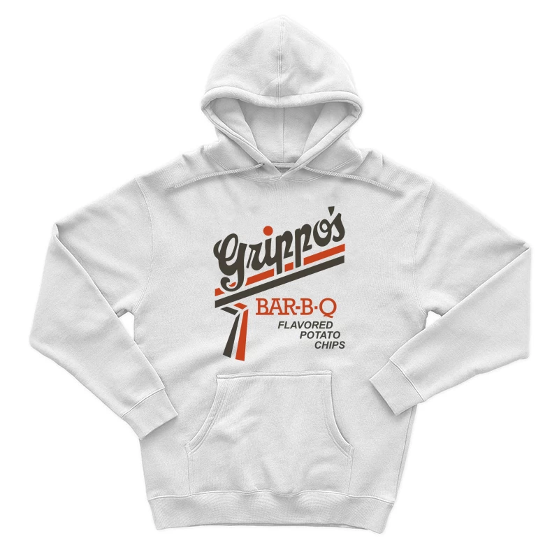 Vintage Grippo's BBQ Potato Chips Logo Design Male Pullover Hoodie