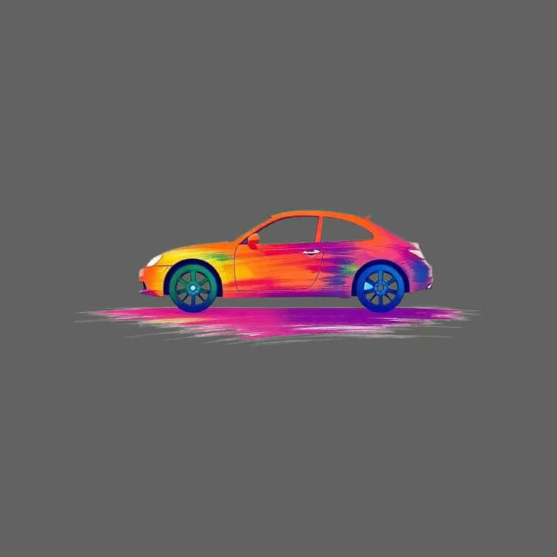 Artistic Side View of a Colorful Car Mouse Pad