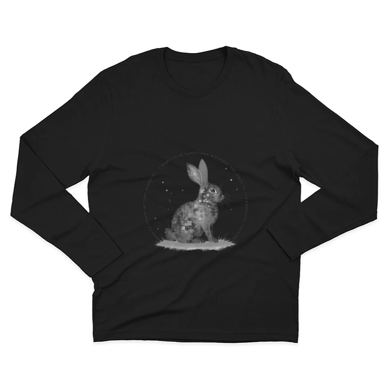 Geometric Rabbit with Circular Inspirational Message Male Long Sleeve T-Shirt