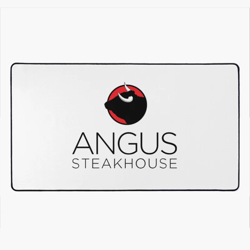 Angus Steakhouse Modern Logo with Bull Silhouette Desk Mat