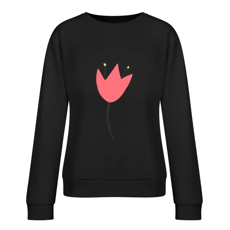 Fleur rouge dessinée à la main Femme Sweat-shirt à enfiler