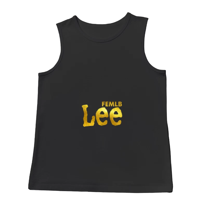 Goldener Schriftzug auf Schwarz Herren Tanktops