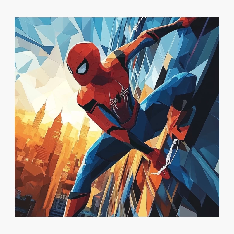 Spider-Man Swinging Through a Dynamic Comic Book Cityscape Throw Pillow