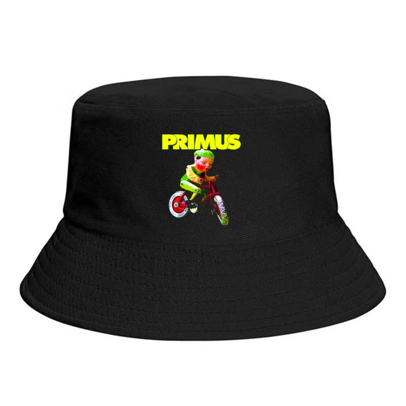 Primus Band Logo with Surreal Vintage Toy Bicycle Art Bucket Hat