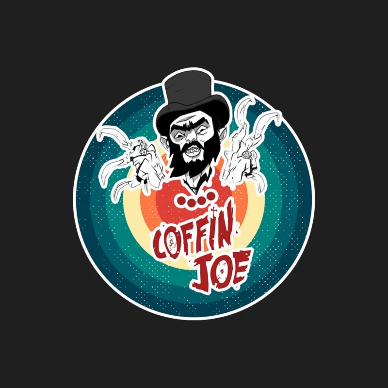 Coffin Joe: Retro Horror Logo with Bearded Character and Ghosts Male Tank Top