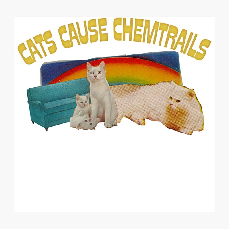 Cats Cause Chemtrails  Retro Catl Lover Conspiracy Crossover Design Throw Pillow