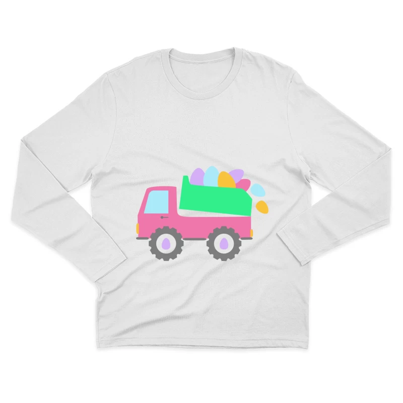 Camion coloré avec œufs décoratifs Homme Manches Longues T-Shirt