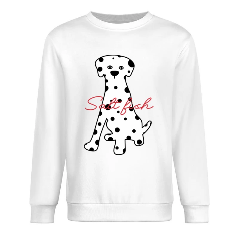 Dalmatiner-Hund mit Salt Fish Schriftzug Herren Pullover Sweatshirt