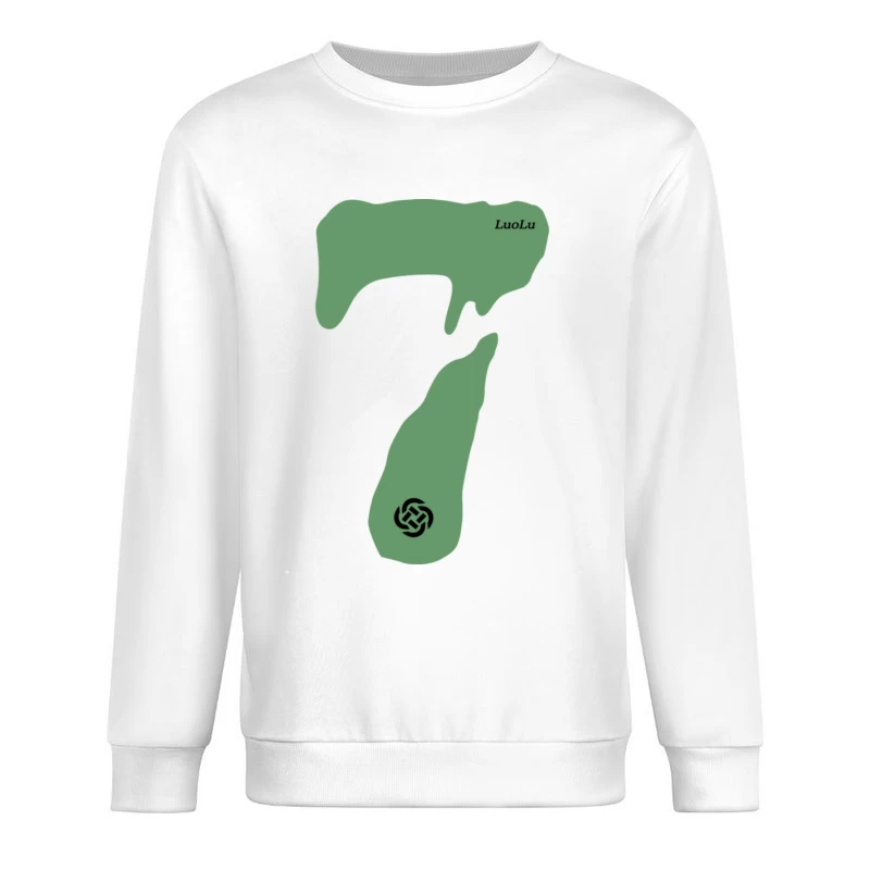 Grüne Zahl Sieben Design Herren Pullover Sweatshirt