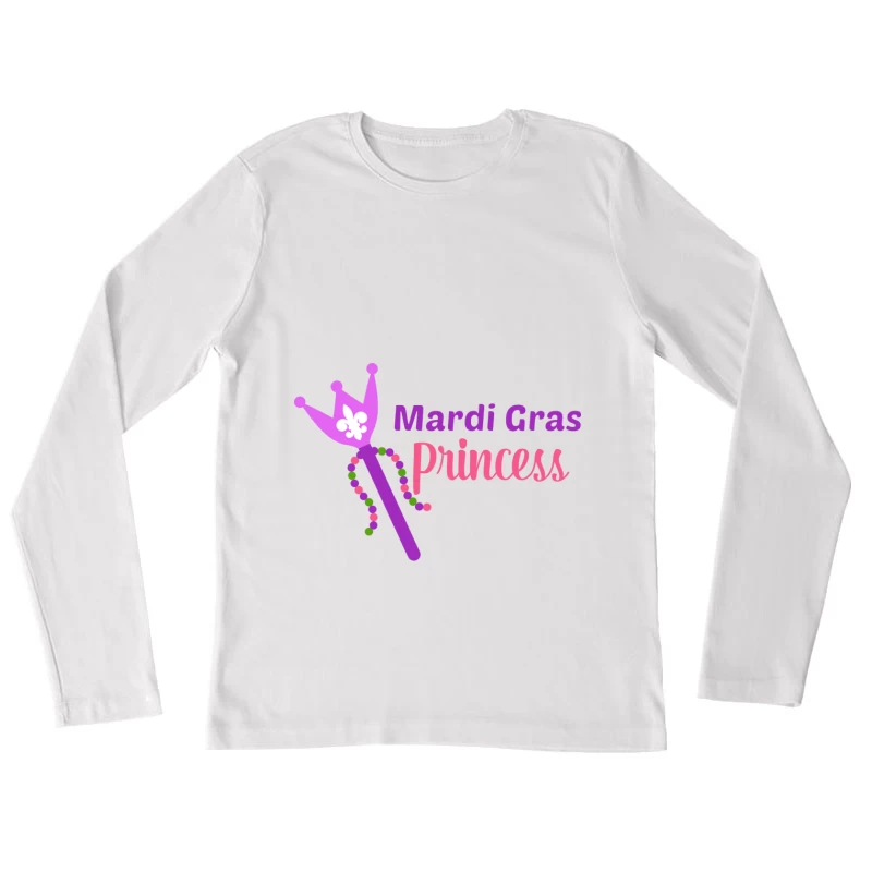 Logo de fête de Mardi Gras avec sceptre Femme Manches Longues T-Shirt