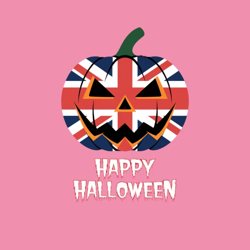 Union Jack Halloween Pumpkin Male T-Shirt