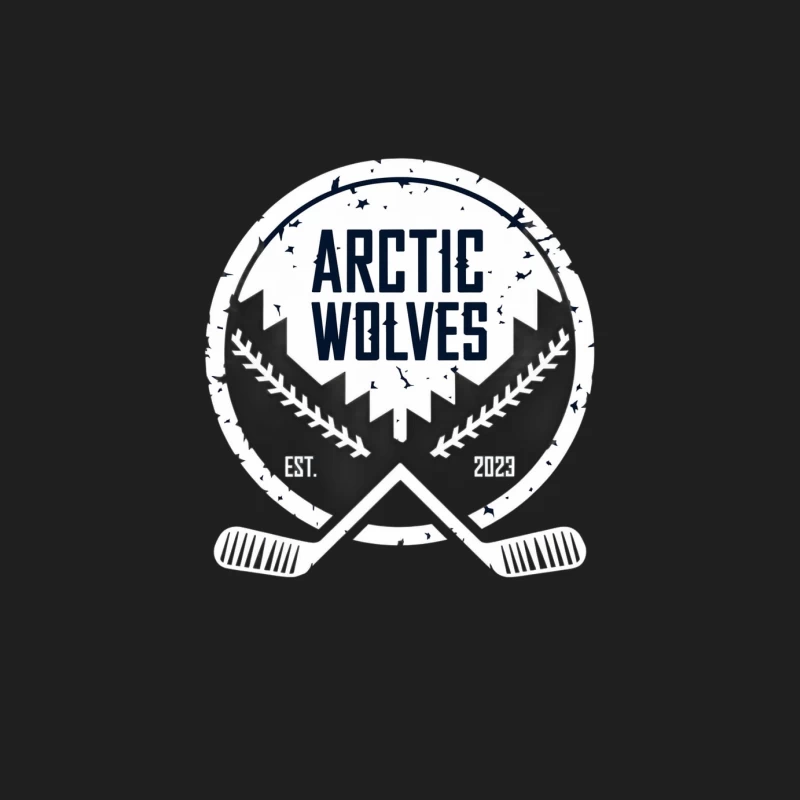 Arctic Wolves Hockey Team Vintage Monochrome Logo Emblem Male Tank Top