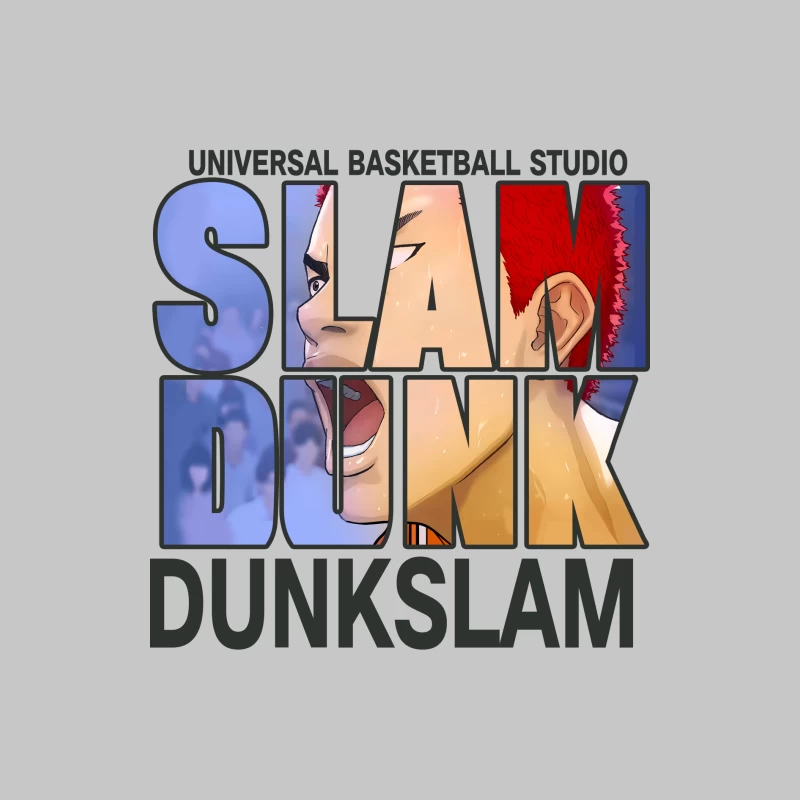Basketball-Slam-Dunk Design Herren Langarm T-Shirt