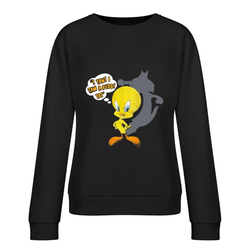 Oiseau jaune avec ombre et citation Femme Sweat-shirt à enfiler