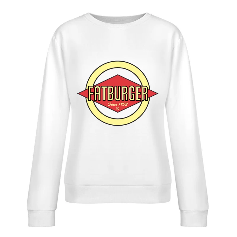 Fatburger Restaurant Classic Logo Design Since 1952 Female Pullover Sweatshirt