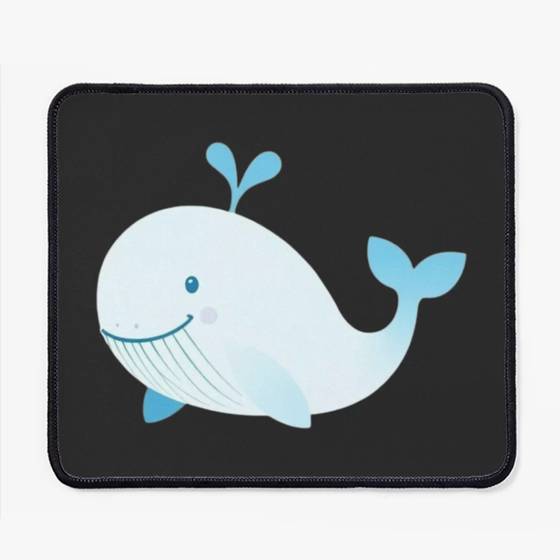 Cute Blue Cartoon Whale Illustration Mouse Pad