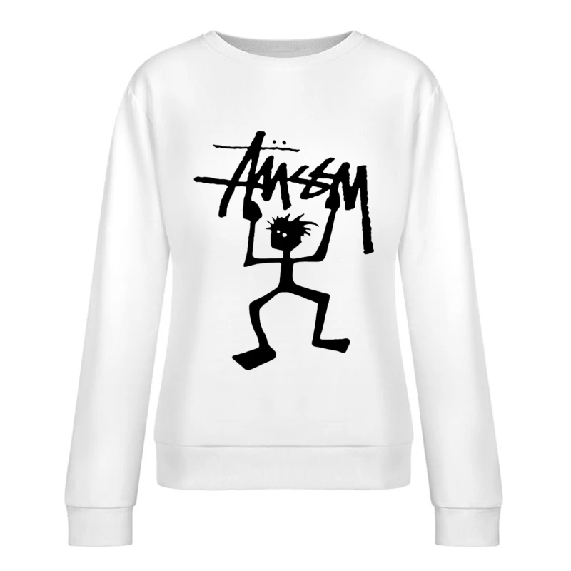 Graffiti-Kunst mit Strichfigur Damen Pullover Sweatshirt