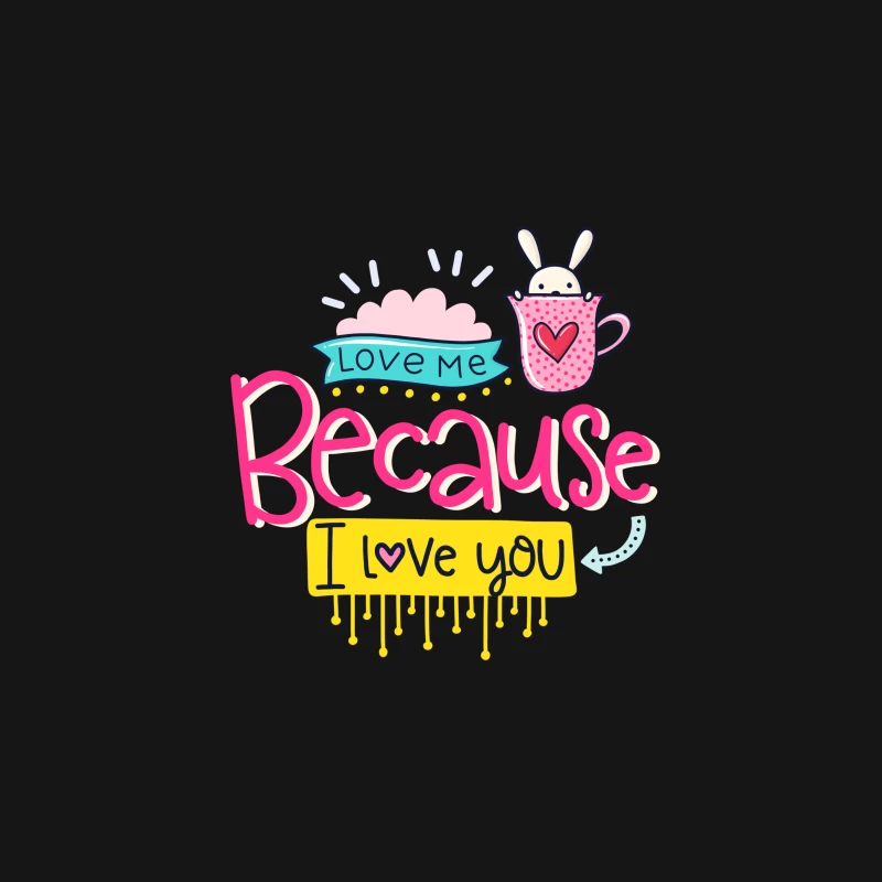 Design mignon avec lapin et message d'amour Femme T-Shirt