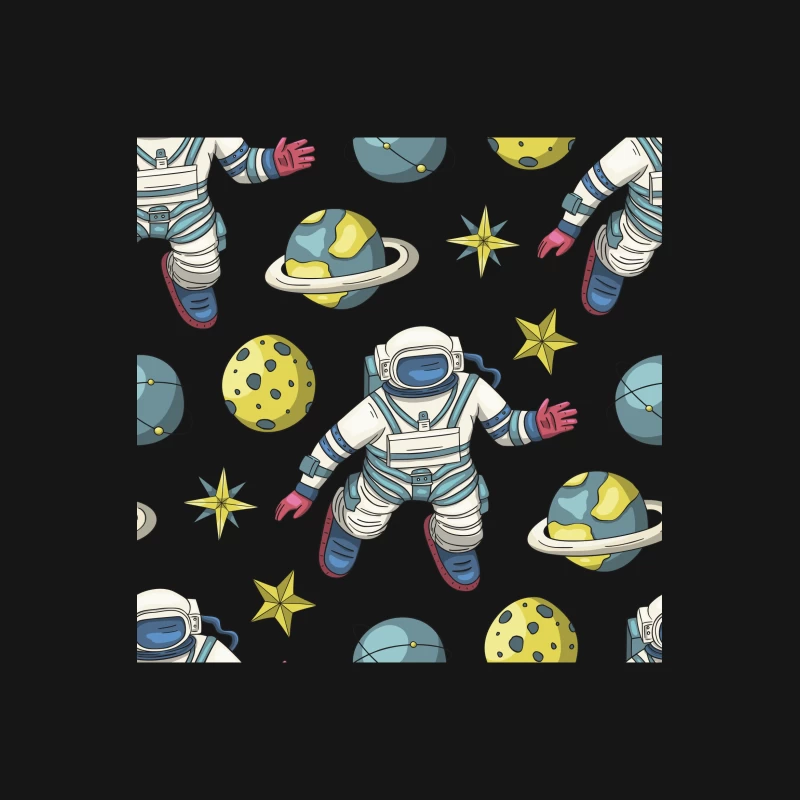 Astronauten und Planeten im Weltraum Herren T-Shirt