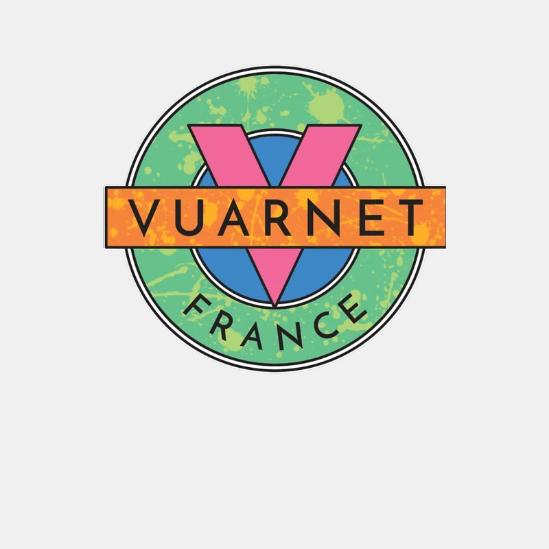 Colorful Retro Vuarnet France Circular Logo Design Male Tank Top