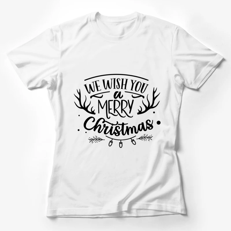 Souhait de Joyeux Noël avec Graphismes Festifs Femme T-Shirt
