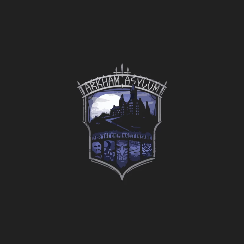Arkham Asylum: Gothic Logo Design for Batman's Infamous Psychiatric Hospital Bucket Hat