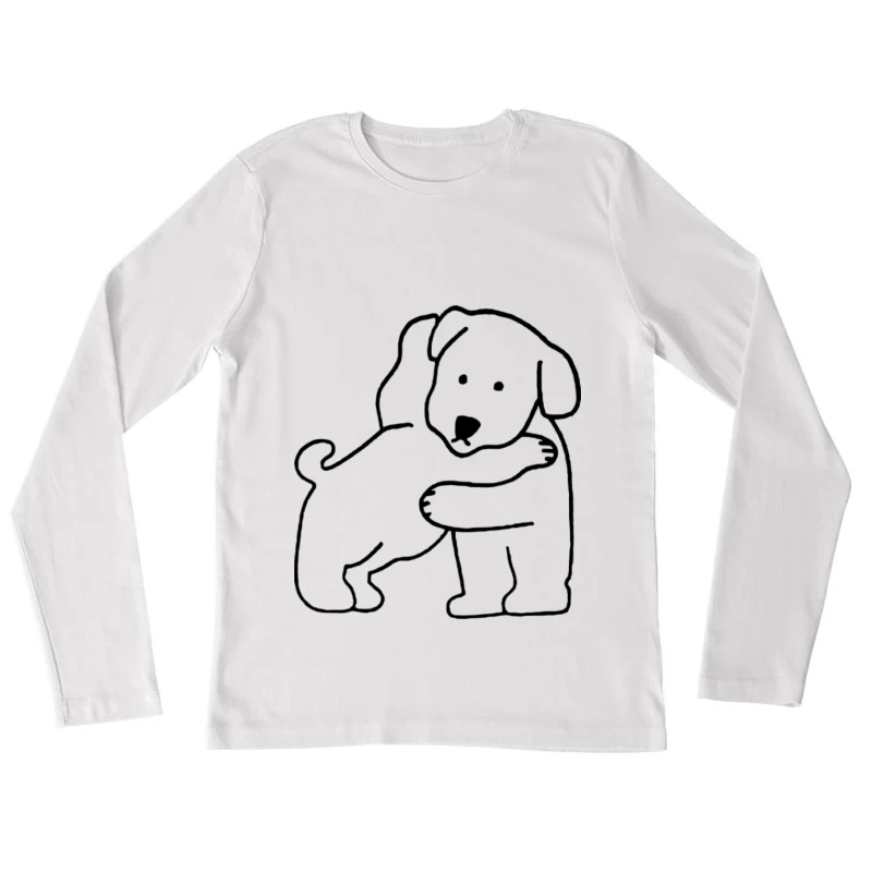 Zwei umarmende Hunde Damen Langarm T-Shirt