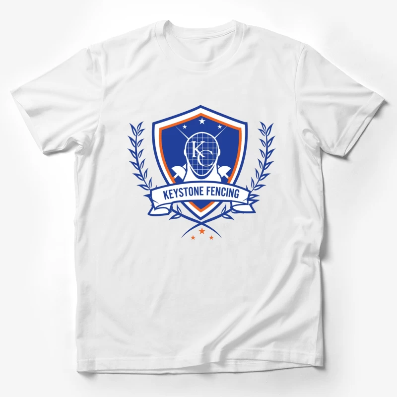 Keystone Fencing Sports Academy Shield Logo Male T-Shirt