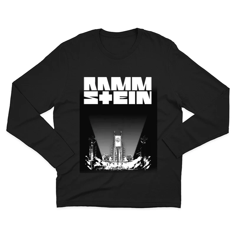 Rammstein Industrial Metal Concert Stage Design in Black and White Male Long Sleeve T-Shirt