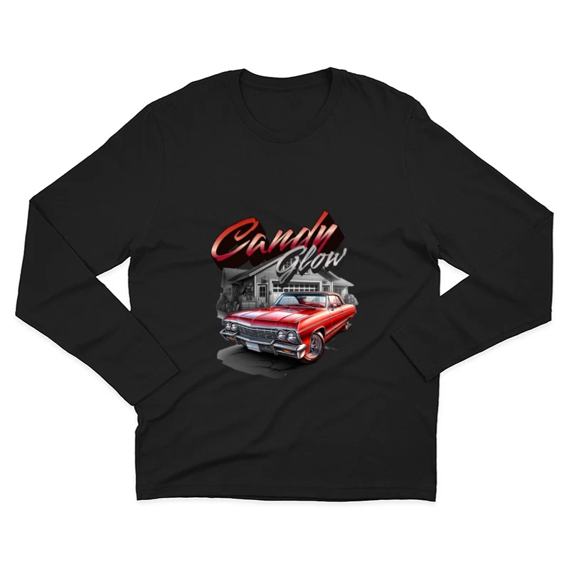 Candy-Lackauto vor Garage Herren Langarm T-Shirt