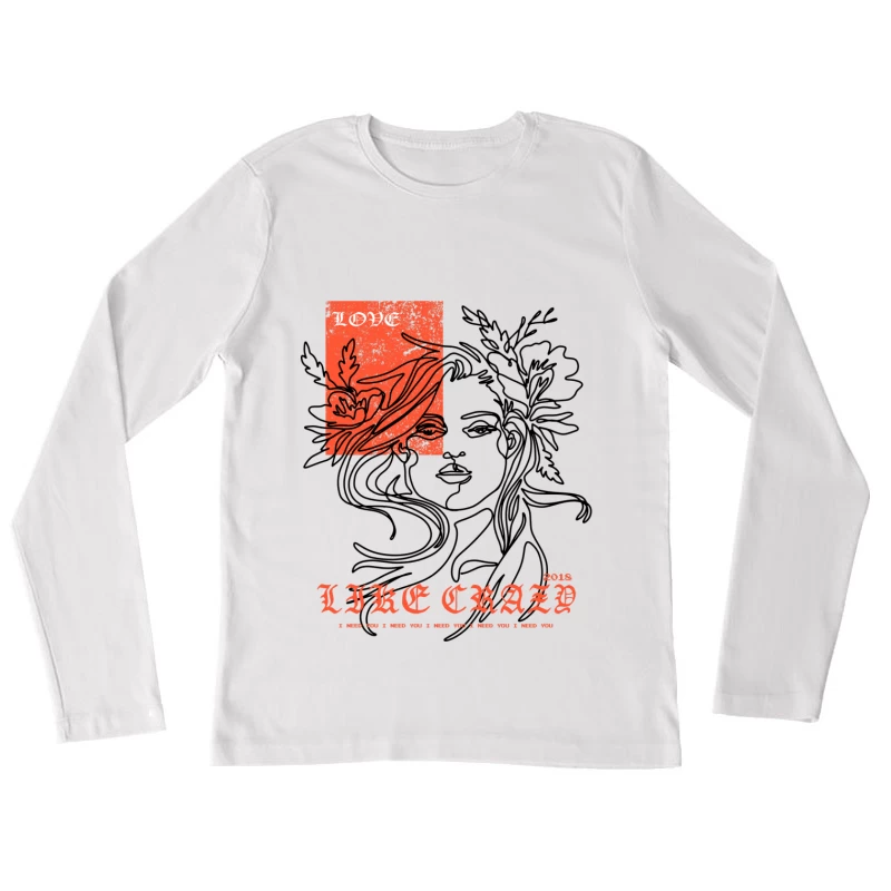 Affiche Vintage Florale Art Femme Manches Longues T-Shirt